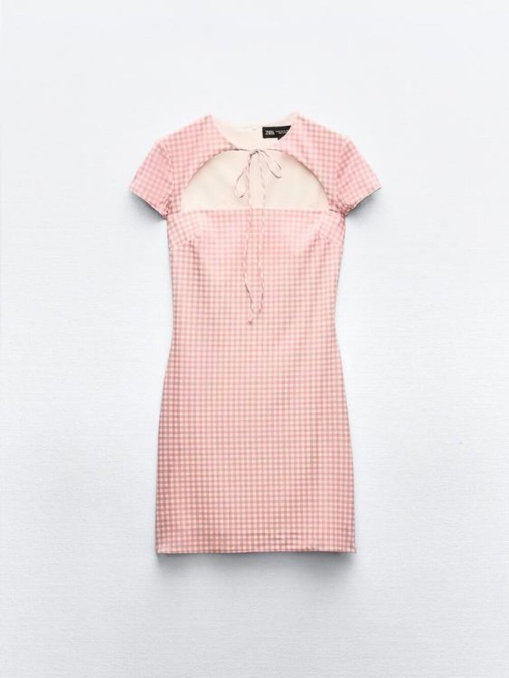 ZARA TIED GINGHAM DRESS SZ SM